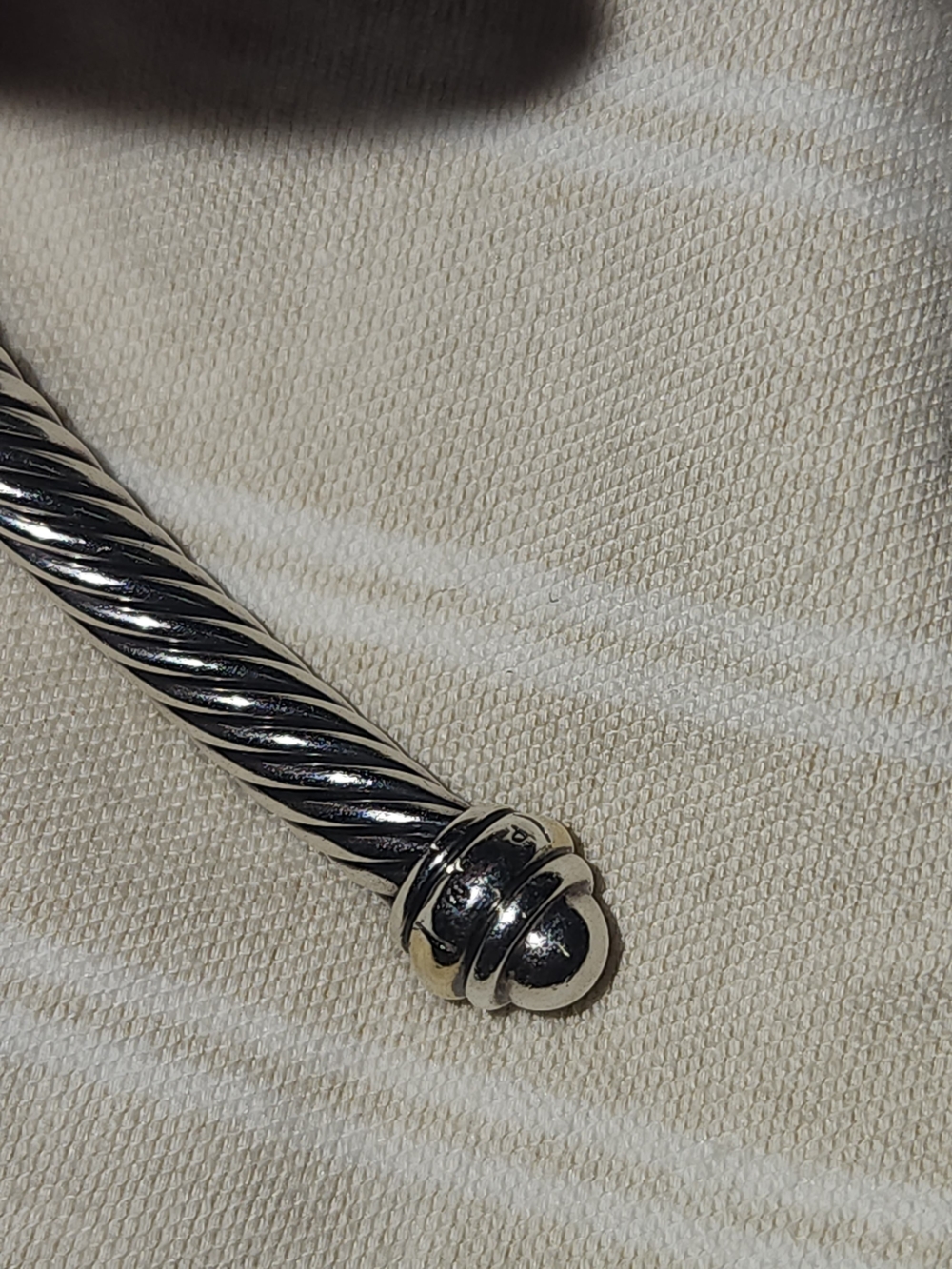 David Yurman Classic Cable Cuff Bracelet in Silver and Gold - Picture 5 of 5